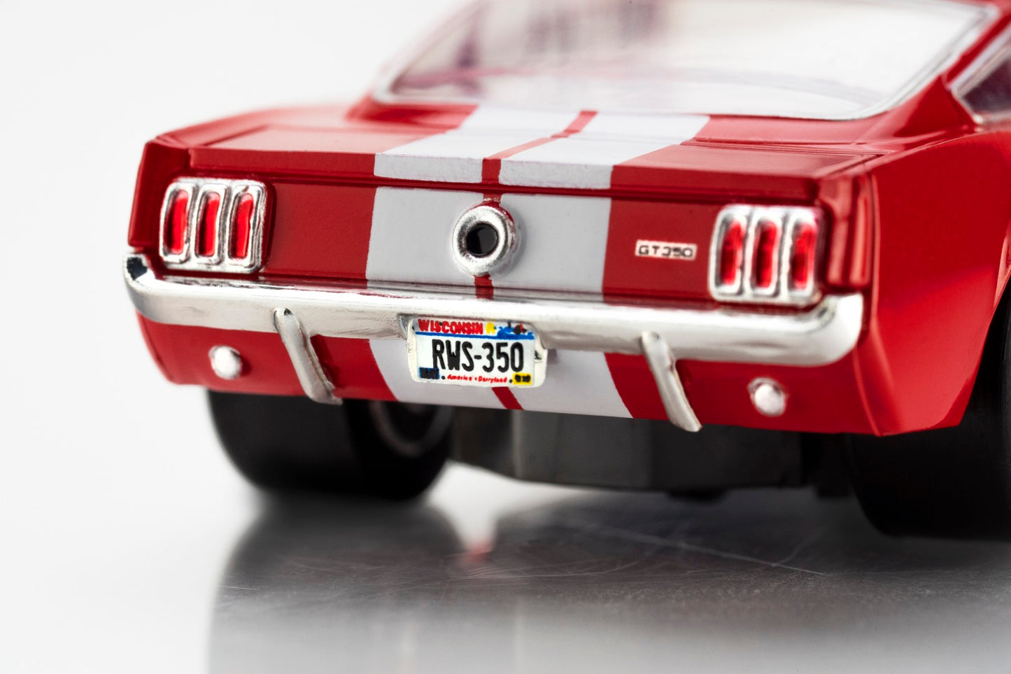 AFX Mega G+ 22152 1966 Shelby Mustang GT350 - Red with White Stripes HO Scale Slot Car