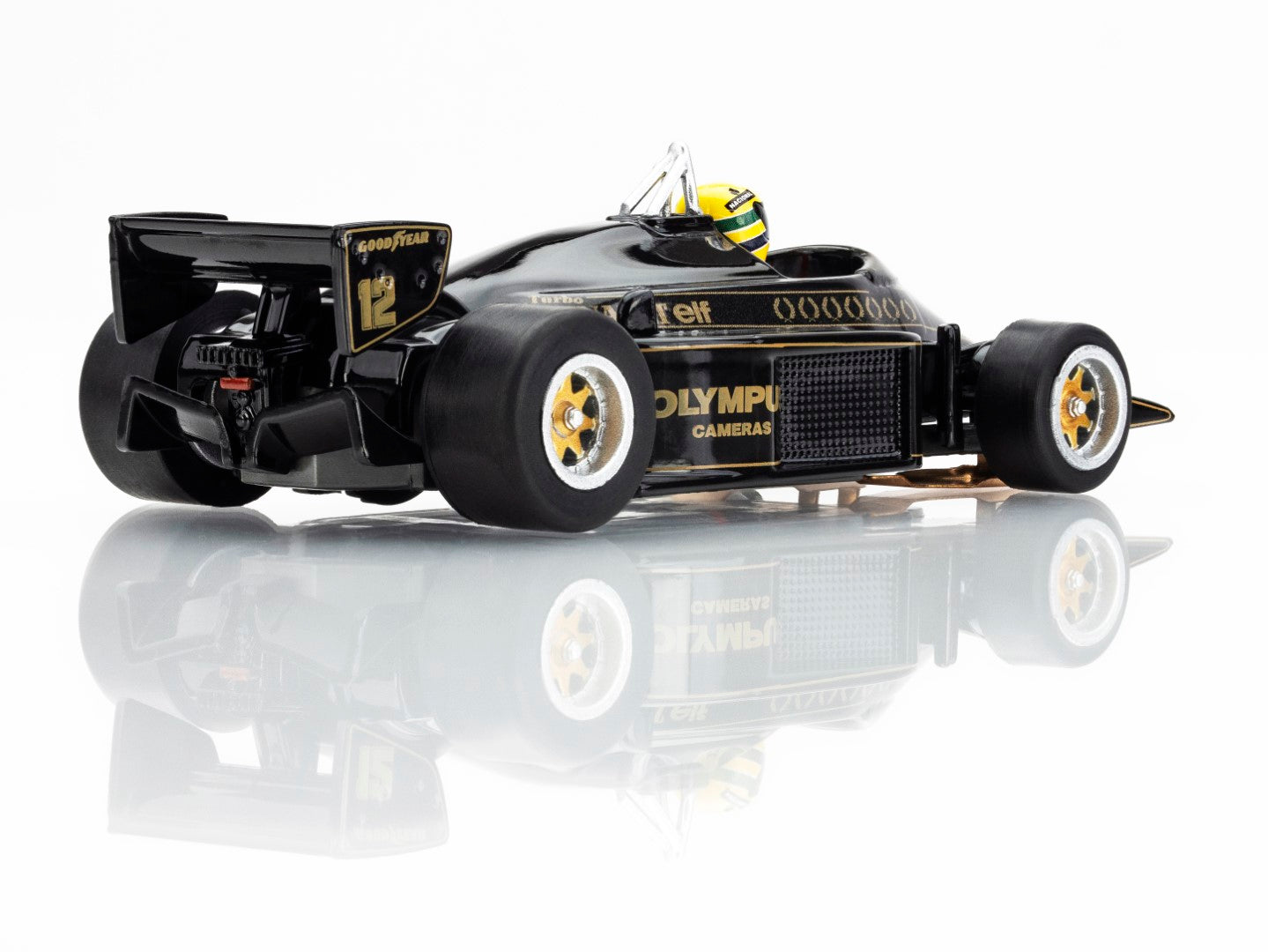 AFX Mega G+ 22113 Lotus 97T Ayrton Senna Black & Gold HO Scale Slot Car