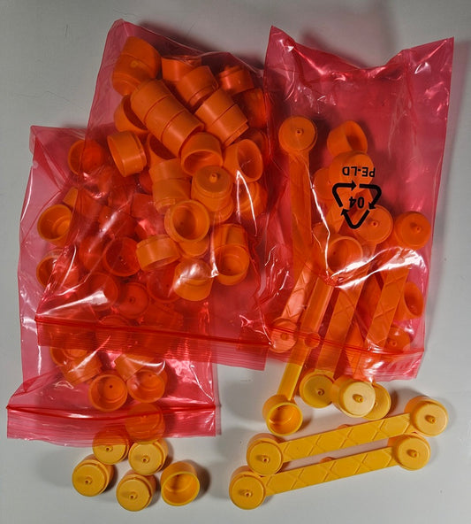Auto World Accessories (Bulk Item) Track Supports / Pillars (Yellow/Orange) (80 pieces)