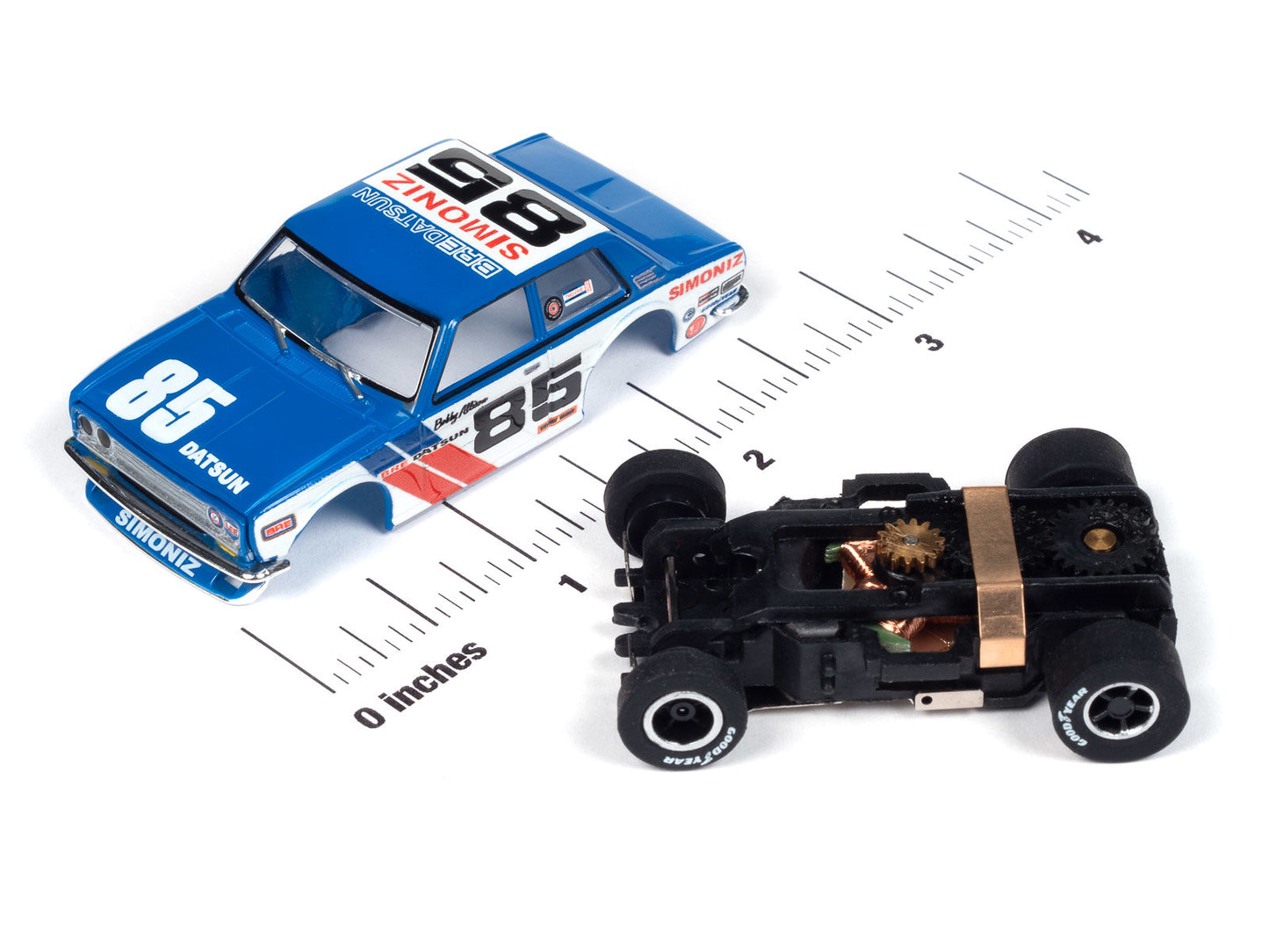 Auto World Xtraction SC404-1 BRE 1972 Datsun 510 HO Scale Slot Car