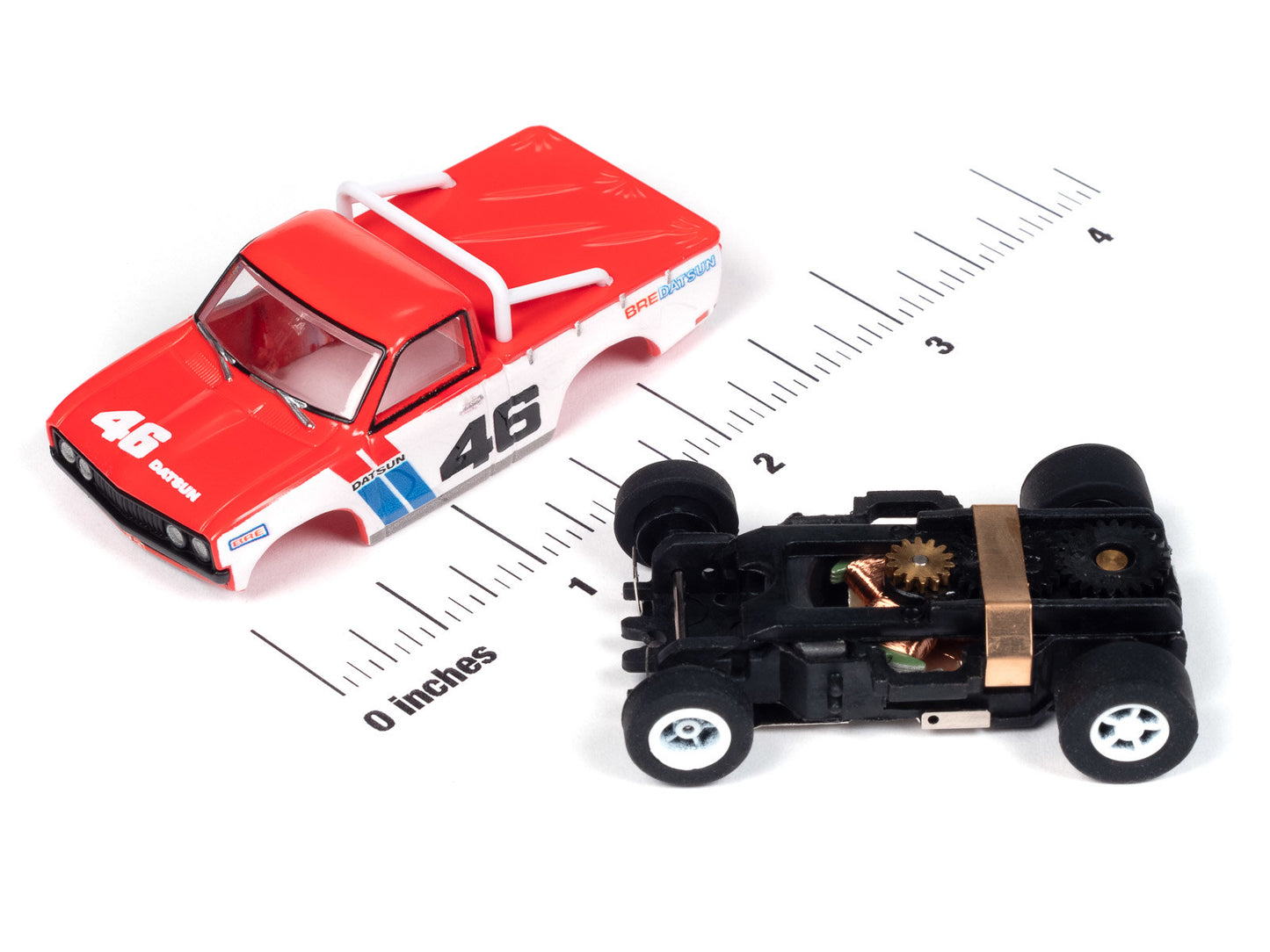 Auto World Xtraction SC404-3 BRE 1972 Datsun 620 Pickup Truck Tribute HO Scale Slot Car