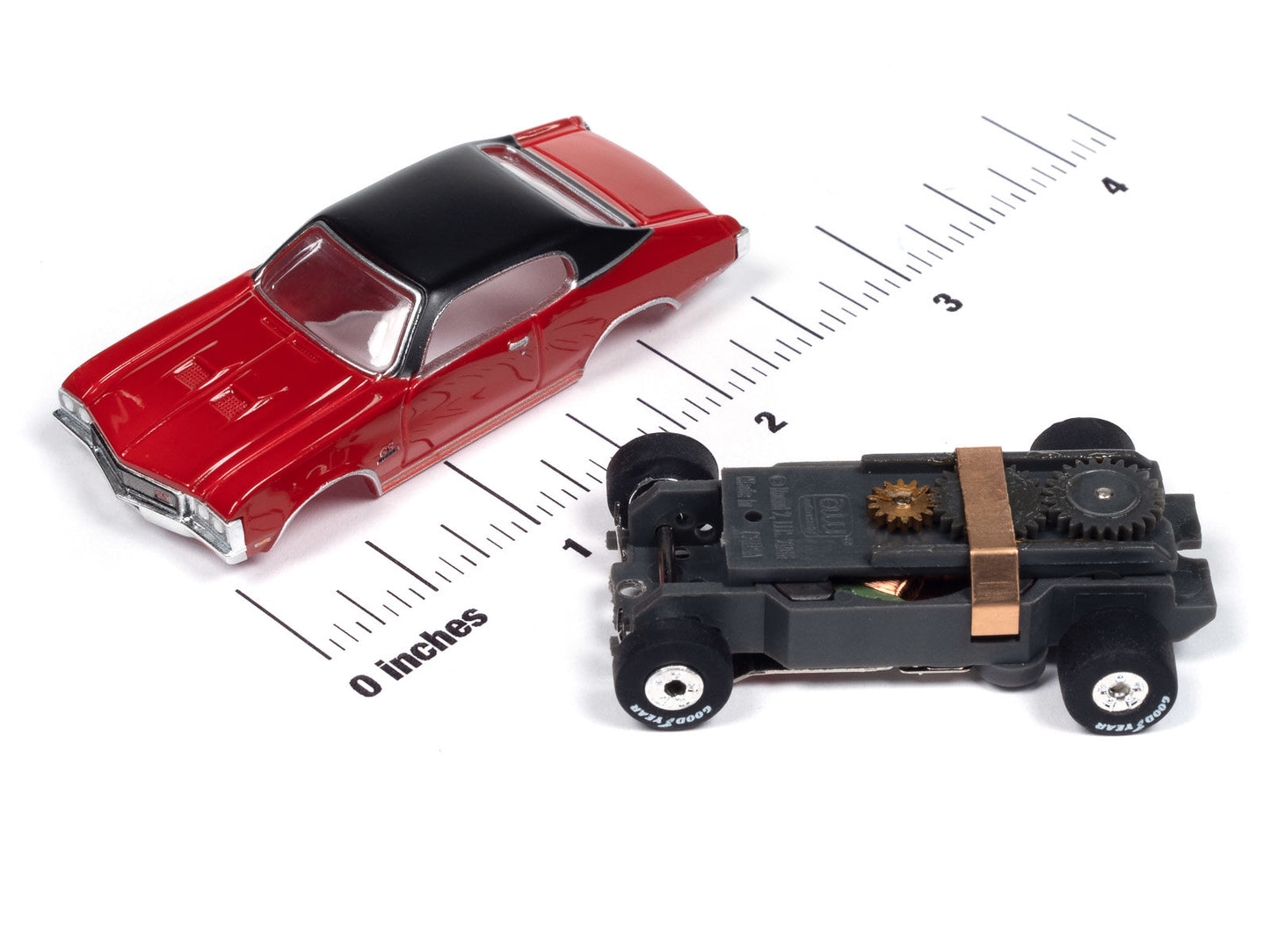 Auto World Thunderjet SC406-3B 1970 Buick GS Fire Red HO Scale Slot Car