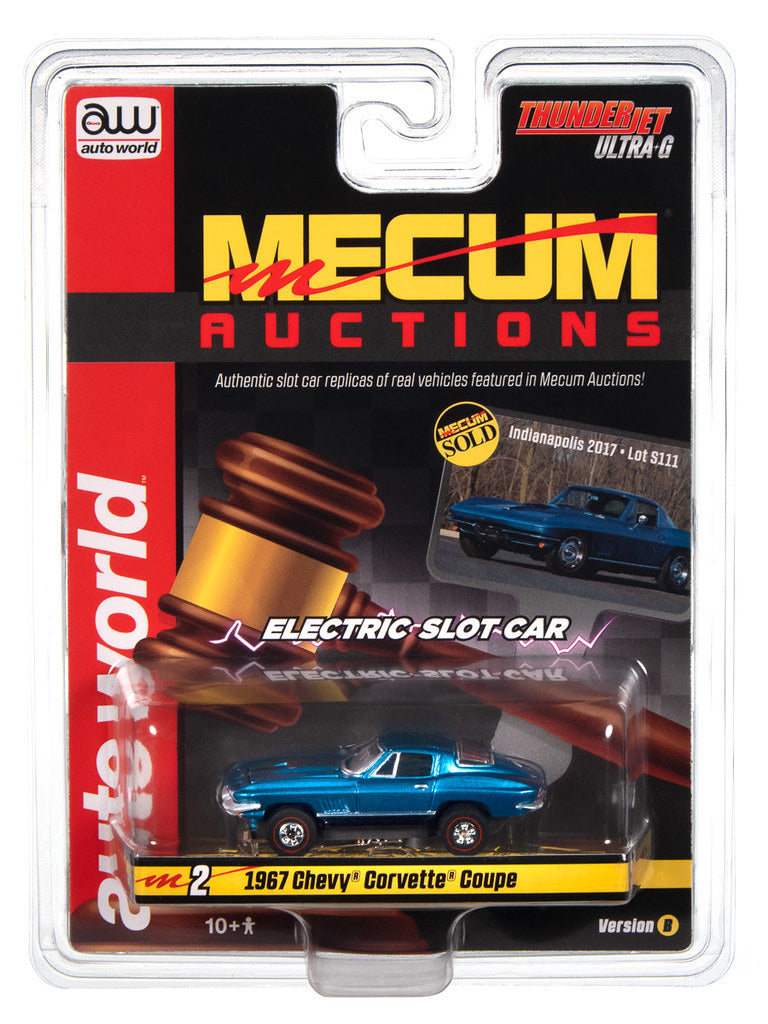 Auto World Thunderjet SC406-2B 1967 Chevy Corvette Coupe Marina Blue Poly HO Scale Slot Car