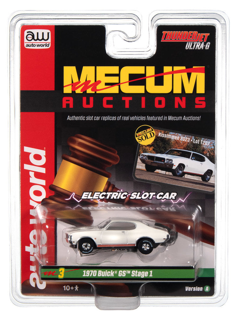 Auto World Thunderjet SC406-3A 1970 Buick GS Glacier White HO Scale Slot Car