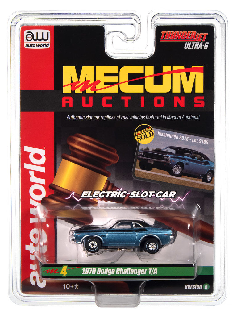 Auto World Thunderjet SC406-4A 1970 Dodge Challenger T/A Light Blue Poly HO Scale Slot Car