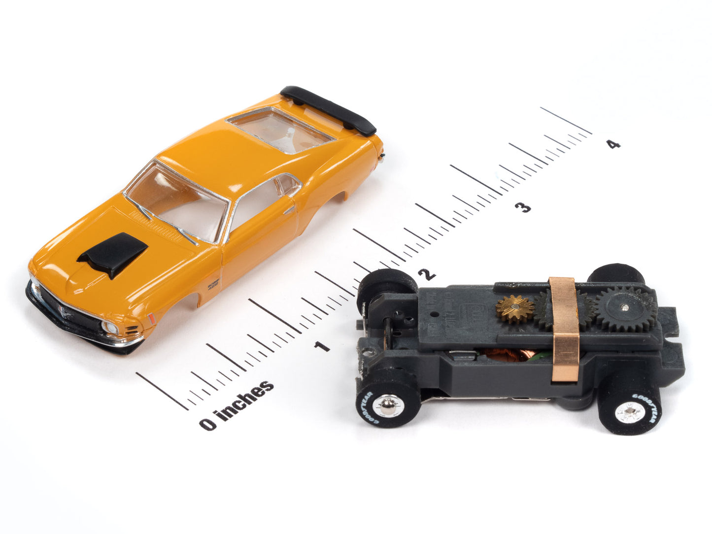 Auto World Thunderjet SC411-2A 1970 Ford Mustang Boss 429 (Orange) HO Scale Slot Car