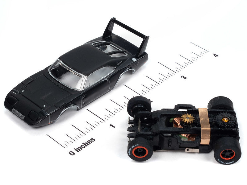 Auto World Xtraction SC412-4B 1969 Dodge Daytona (Dark Grey) HO Scale Slot Car