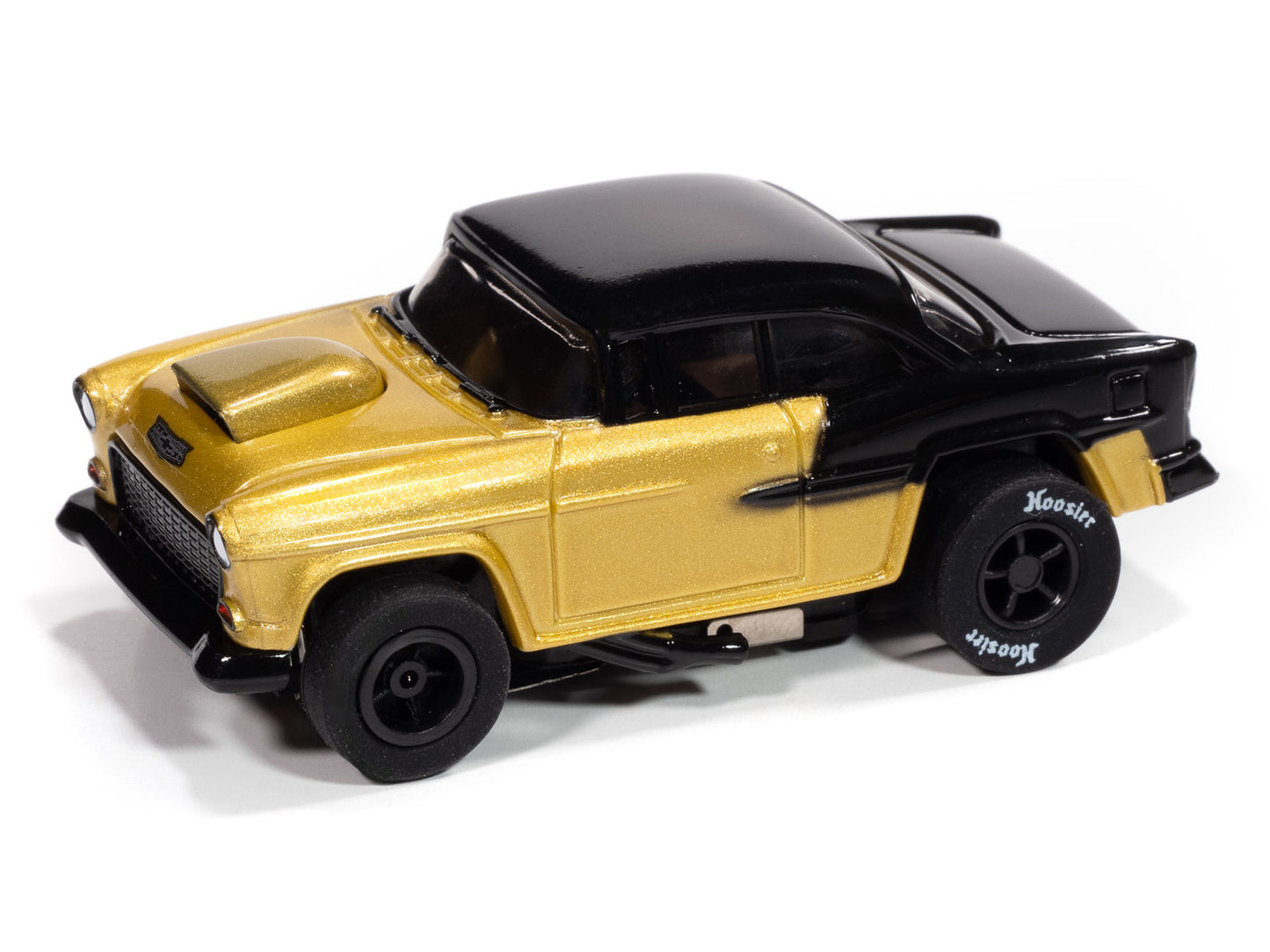 Auto World Xtraction SC417-1A 1955 Chevrolet Bel Air (Metallic Gold & Black) HO Scale Slot Car