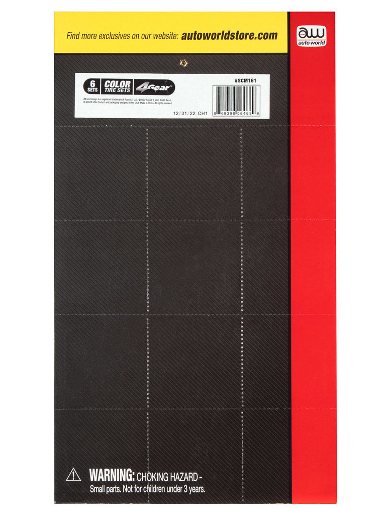 Auto World Parts 4Gear COLORED SILICONE REPLACEMENT TIRES (24 TIRES) HO SCALE SCM161