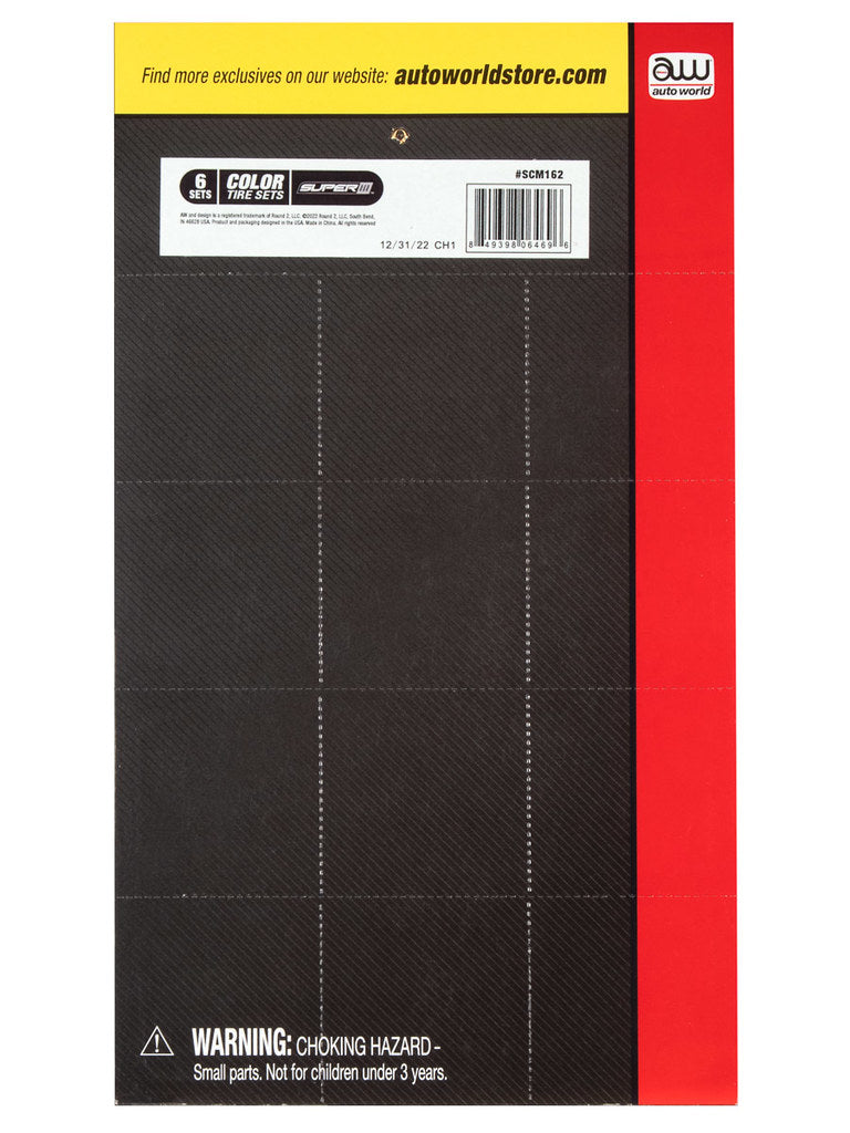 Auto World Parts Super III COLORED SILICONE REPLACEMENT TIRES (24 TIRES) HO SCALE SCM162