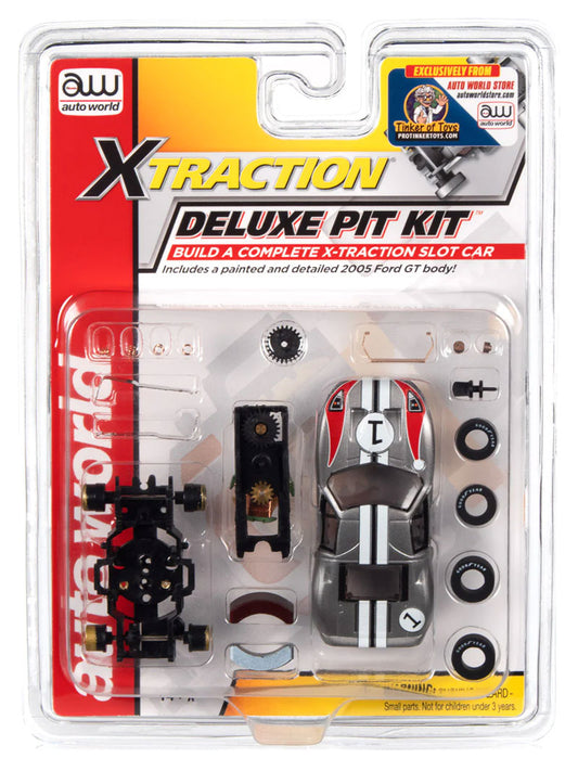 Auto World Parts Xtraction Deluxe Pit Kit 2005 Ford GT (Silver #1) HO Slot Car