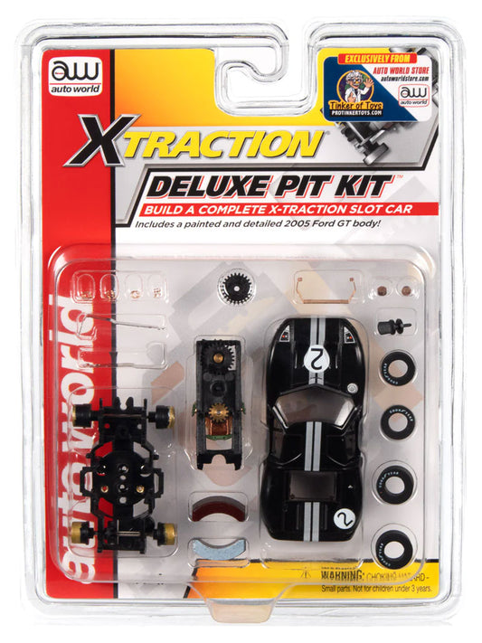 Auto World Parts Xtraction Deluxe Pit Kit 2005 Ford GT (Black #2) HO Slot Car