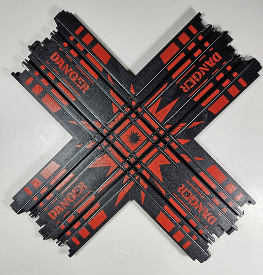 Auto World Track (Bulk Item) Intersection Track (1) piece. Black/Orange