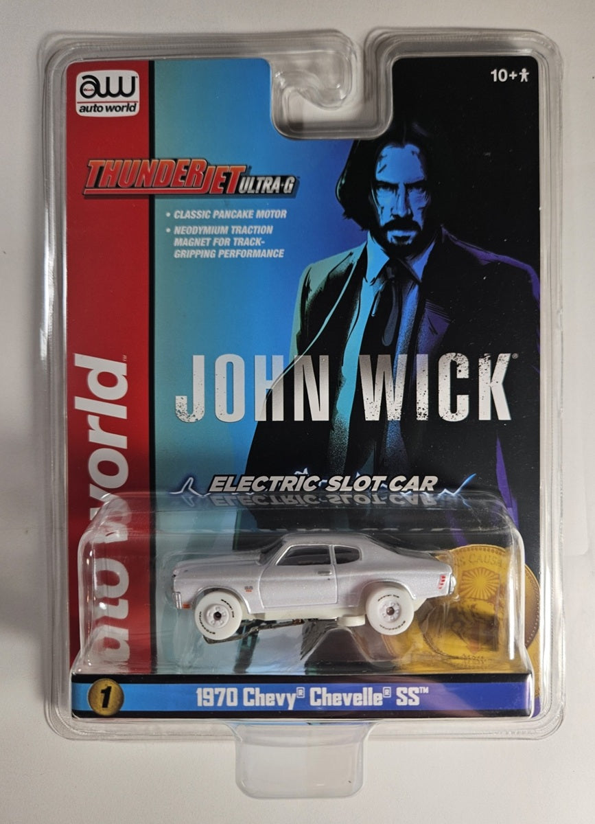Auto World Thunderjet SC409-1 John Wick 1970 Chevy Chevelle SS (iWheels) HO Scale Slot Car