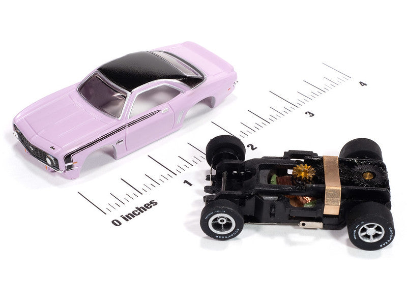 Auto World Xtraction SC410-2A 1969 Chevy Camaro (Orchid & Black) HO Scale Slot Car