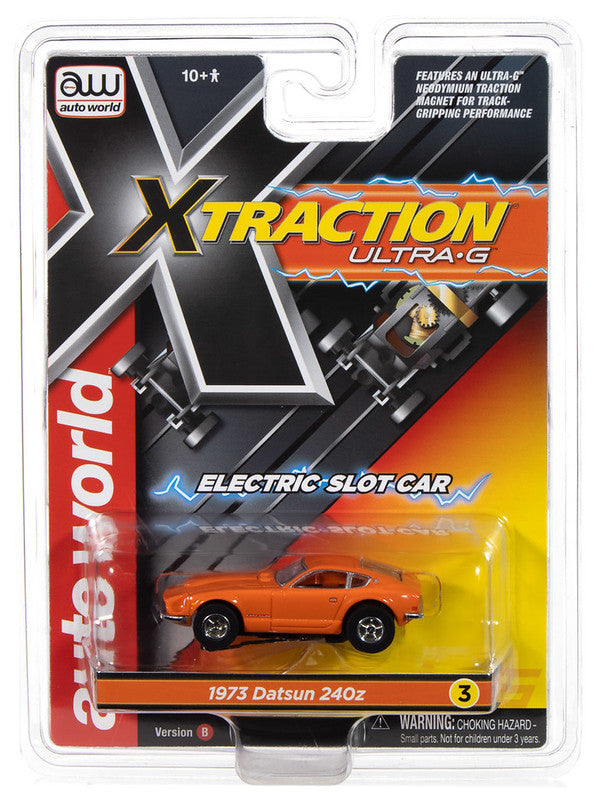 Auto World Xtraction SC412-3B 1973 Datsun 240z (Orange) HO Scale Slot Car