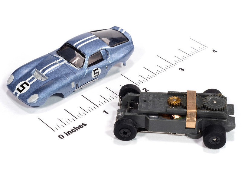 Auto World Thunderjet SC415-3A 1965 Shelby Cobra Daytona Coupe (Metallic Blue) HO Scale Slot Car