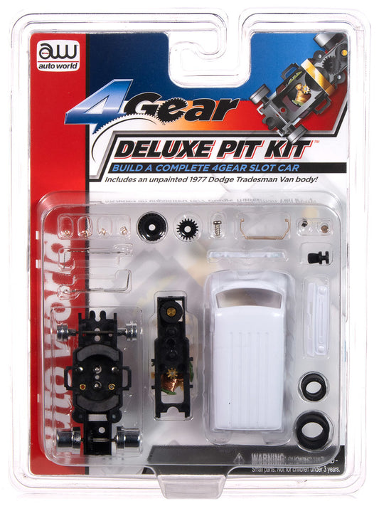 Auto World Parts 4Gear TRX131 Deluxe Pit Kit 1977 Dodge Tradesman Van Body HO Scale Slot Car
