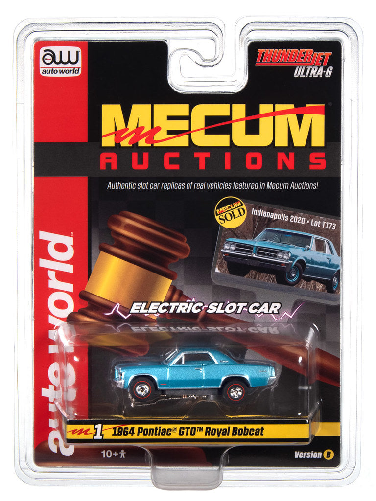 Auto World Thunderjet SC406-1B 1964 Pontiac GTO Aquamarine Poly HO Scale Slot Car
