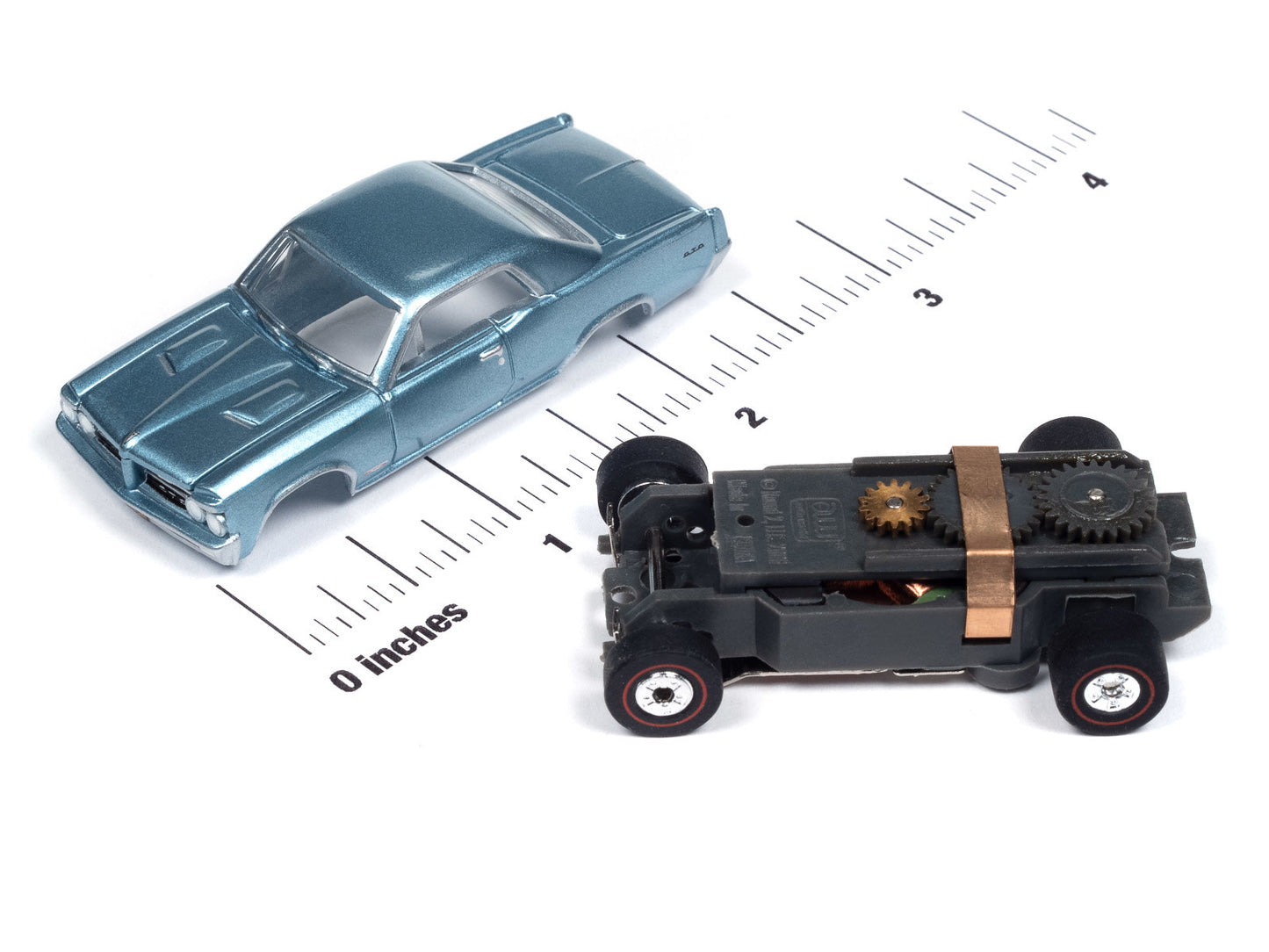 Auto World Thunderjet SC406-1A 1964 Pontiac GTO Yorktown Blue HO Scale Slot Car