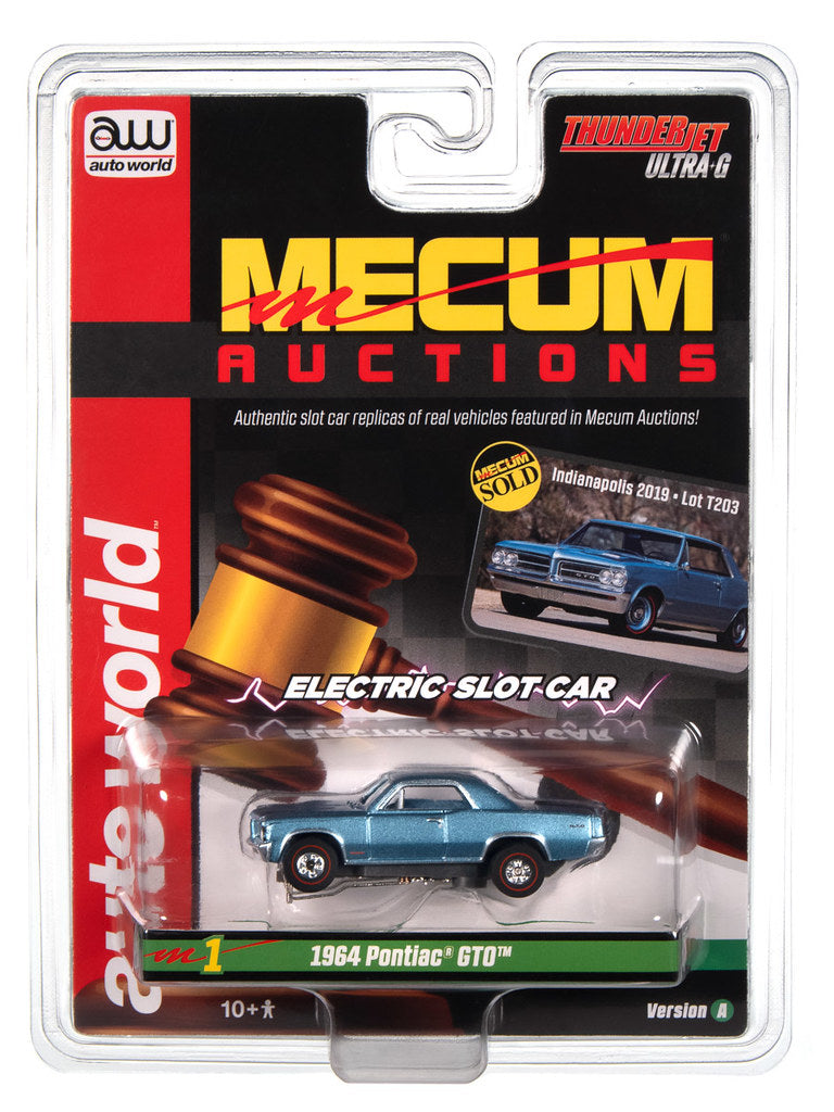 Auto World Thunderjet SC406-1A 1964 Pontiac GTO Yorktown Blue HO Scale Slot Car