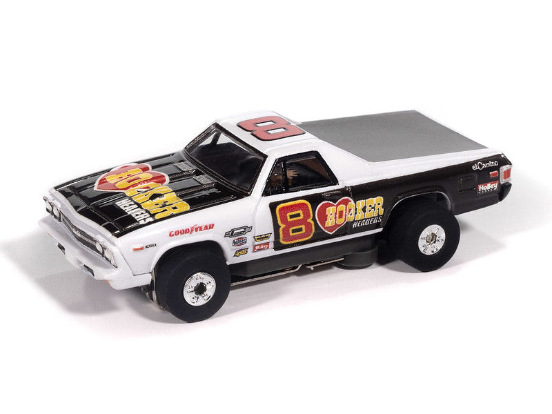 Auto World Thunderjet SC422-4A 1969 Chevy El Camino (Black & White) HO Scale Slot Car