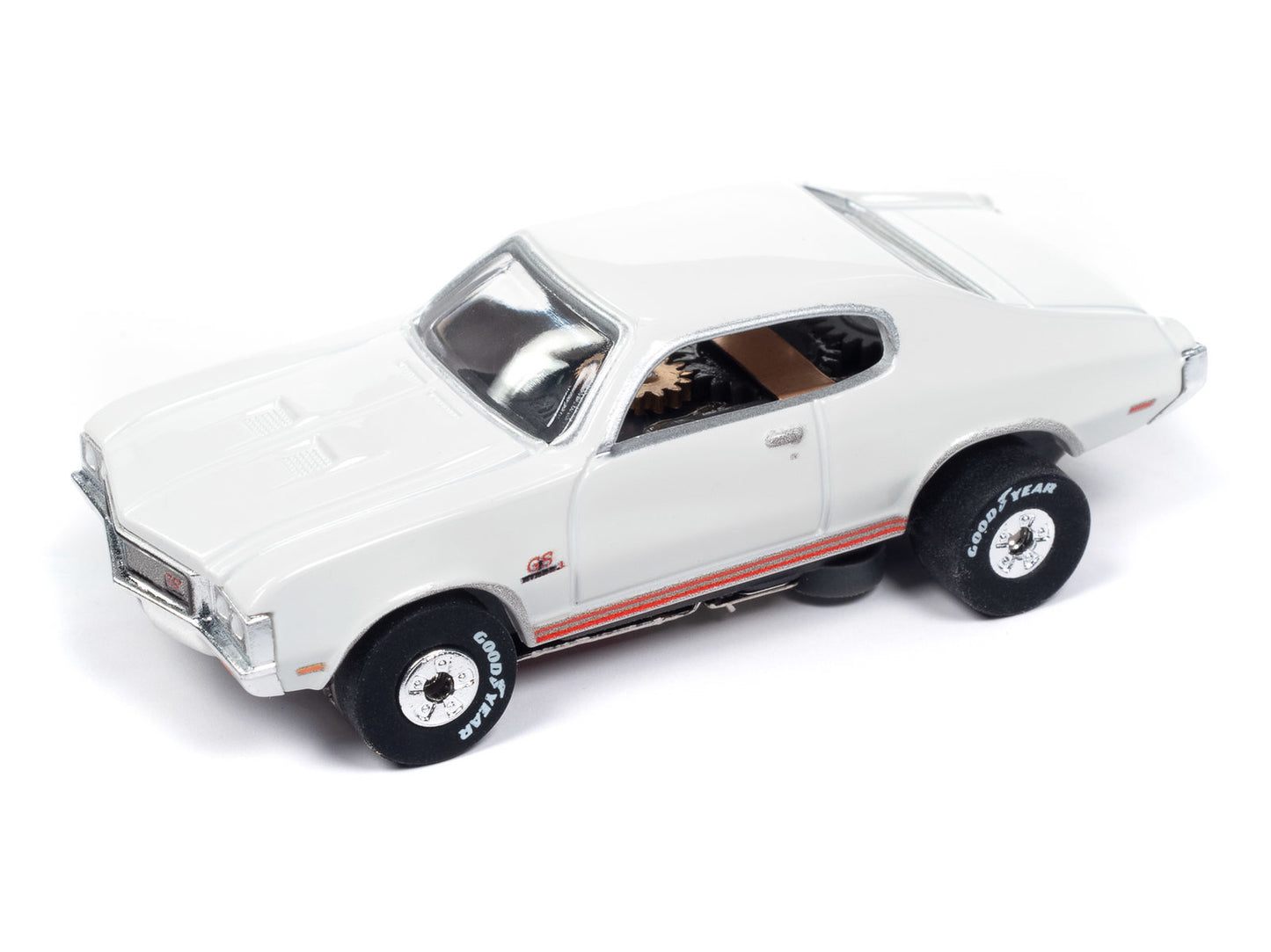 Auto World Thunderjet SC406-3A 1970 Buick GS Glacier White HO Scale Slot Car