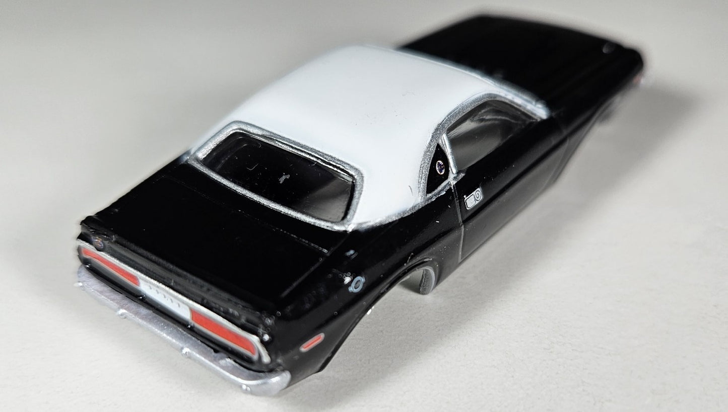 Auto World Parts Thunderjet - Slot Car Body - SC385 1970 DODGE CHALLENGER T/A (BLACK) MR. NORM'S GRAND SPAULDING DODGE - HO Scale