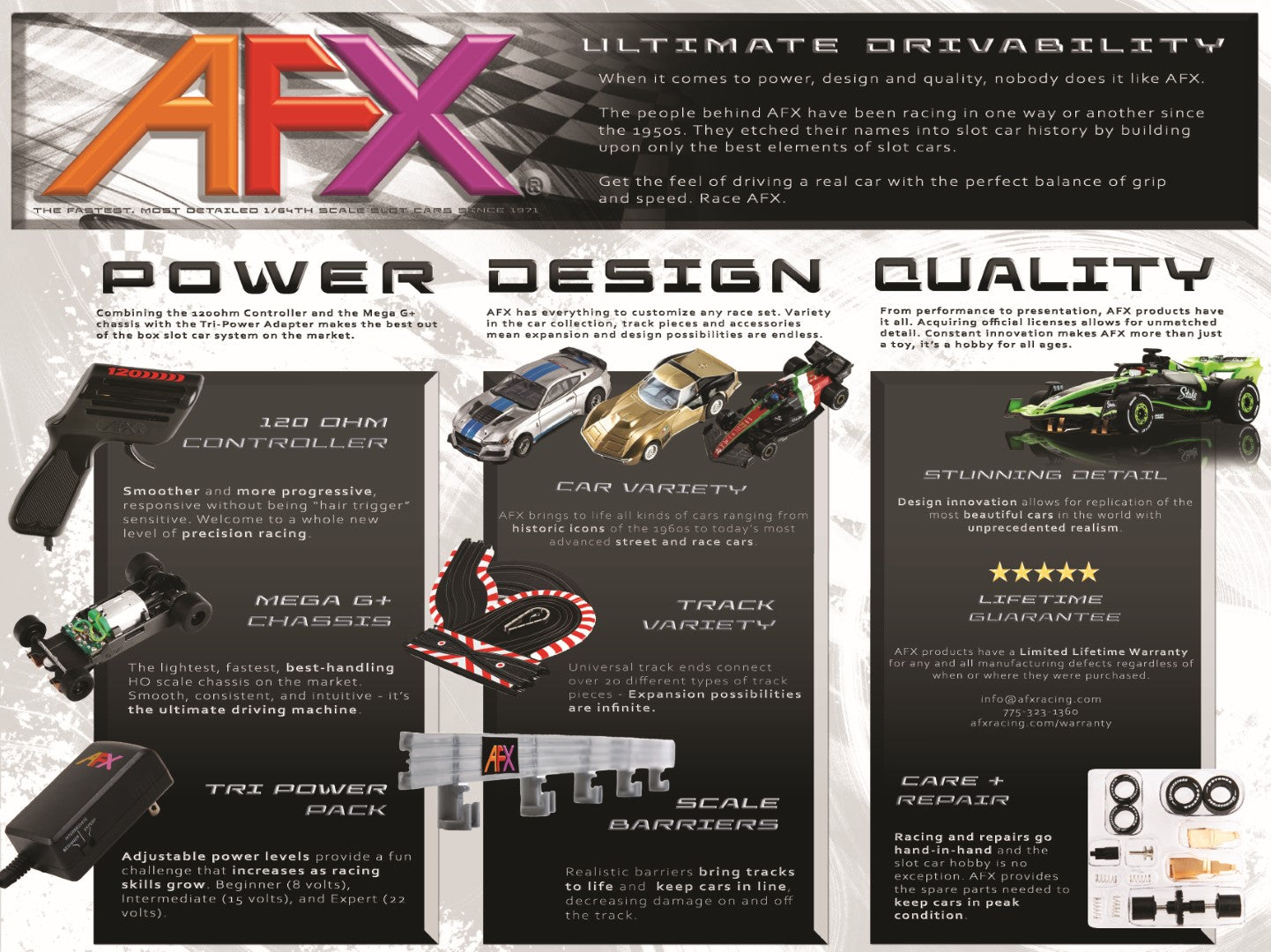 AFX Race Set 22122 Mega G+ Champions Raceway HO Scale Slot Car Race Set