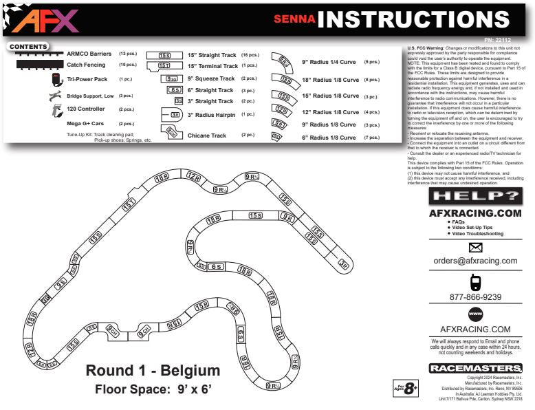 AFX Race Set 22112 Mega G+ Ayrton Senna Limited Edition HO Scale Slot Car Race Set