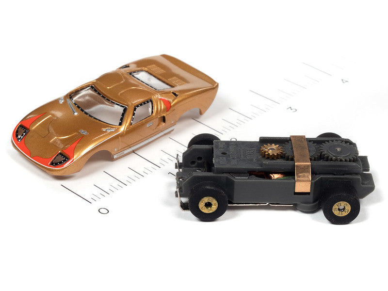 Auto World Thunderjet SC379 -4A 2022 R2 CARS N COFFEE 1966 FORD GT40 (GOLD) HO SCALE SLOT CAR