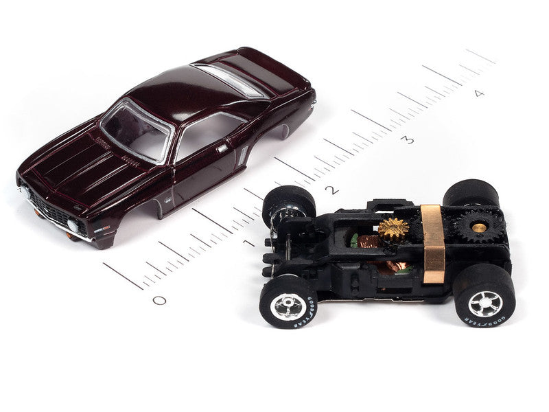 Auto World Xtraction SC384 R4 1969 CHEVROLET CAMARO (GARNET RED) HO Scale Slot Car