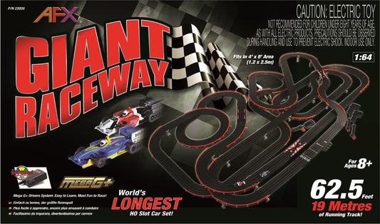 AFX Race Set 22020 Mega G+ Giant Raceway 62.5' Slot Car Race Set