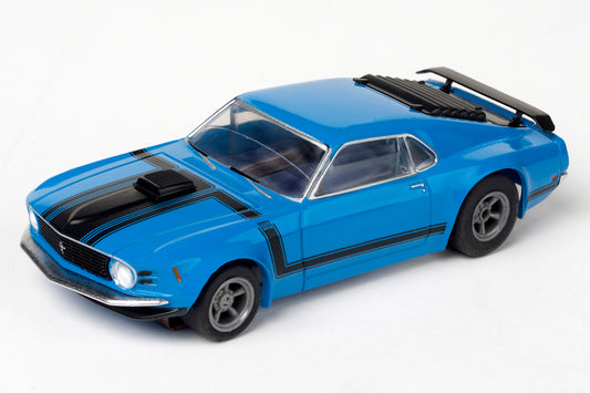 AFX Mega G+ 22026  Mustang Boss 302 – Blue - Collector Series Clear - HO Scale Slot Car