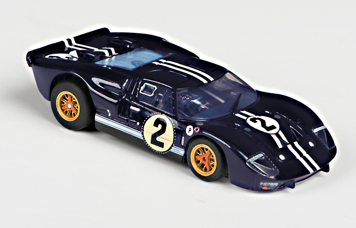 AFX Mega G+ 22031 Ford GT40 Mark IIB #2 Sebring – Nightmist Blue - HO Scale Slot Car