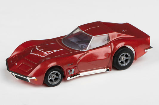 AFX Mega G+ 22038 1970 Corvette LT1 – Red Metallic - Collector Series Clear - HO Scale Slot Car