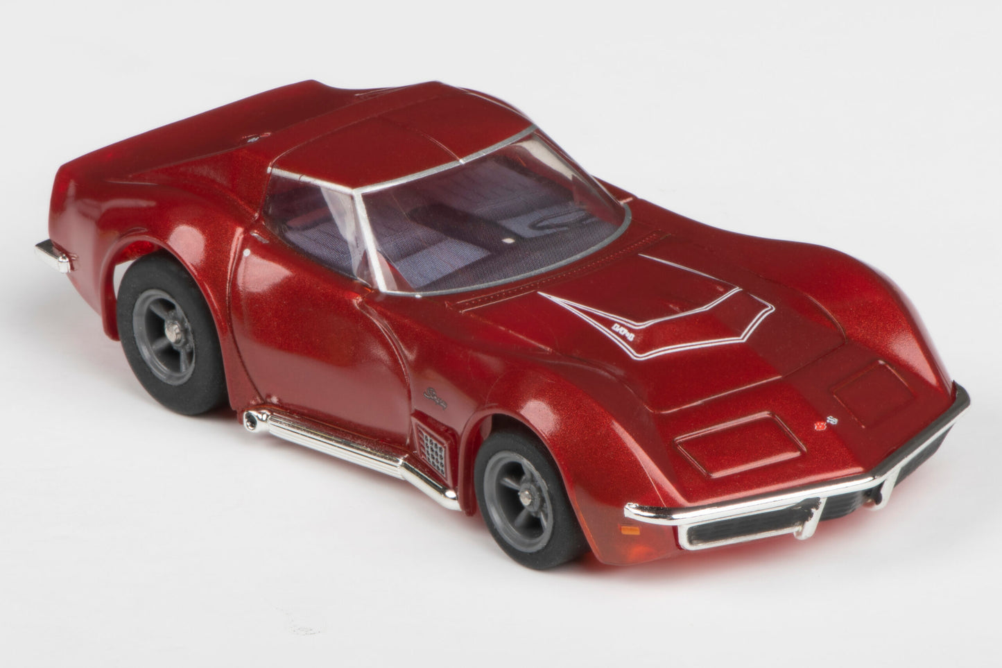 AFX Mega G+ 22038 1970 Corvette LT1 – Red Metallic - Collector Series Clear - HO Scale Slot Car