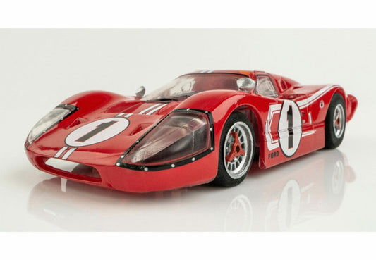 AFX Mega G+ 22042 Ford GT40 Mk IV No.1 Red with Clear Windows HO Scale Slot Car