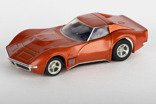 AFX Mega G+ 22047 1971 Corvette 454 – Ontario Orange - Collector Series Clear - HO Scale Slot Car