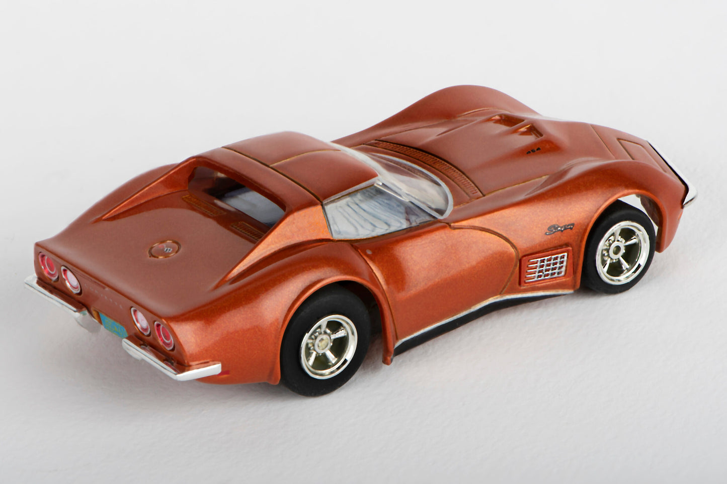 AFX Mega G+ 22047 1971 Corvette 454 – Ontario Orange - Collector Series Clear - HO Scale Slot Car
