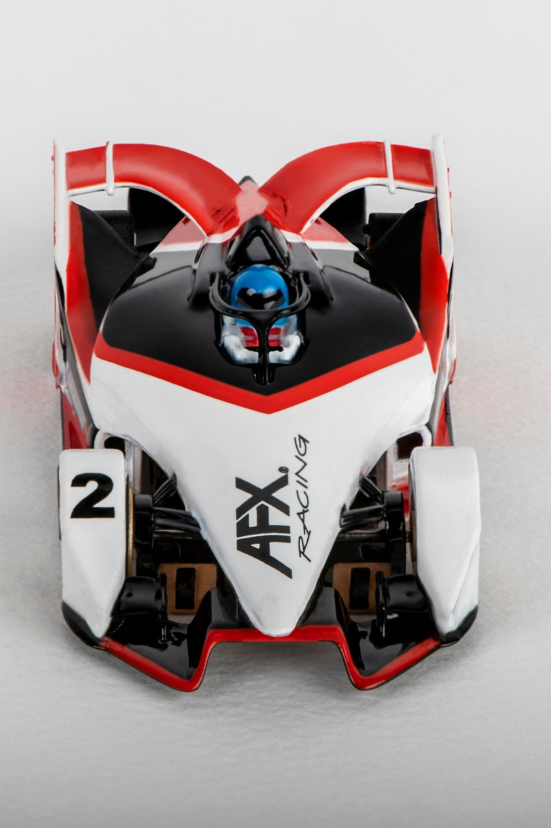 AFX Mega G+ 22015 - 2022 Formula N White/Black/Red No. 2 with Gold Wheels - HO Scale Slot Car