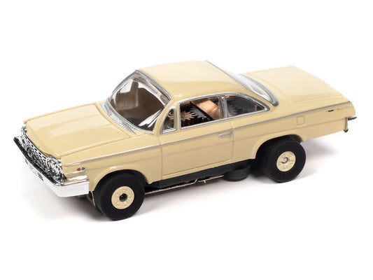 Auto World Thunderjet SC390-2B 2023 R1 OK USED CARS 1962 CHEVROLET BEL AIR COUPE (TAN) HO Scale Slot Car