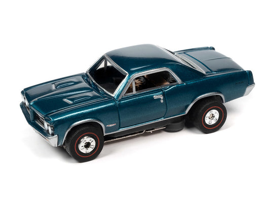 Auto World Thunderjet SC390-4B 2023 R1 OK USED CARS 1964 PONTIAC GTO (BLUE) HO Scale Slot Car