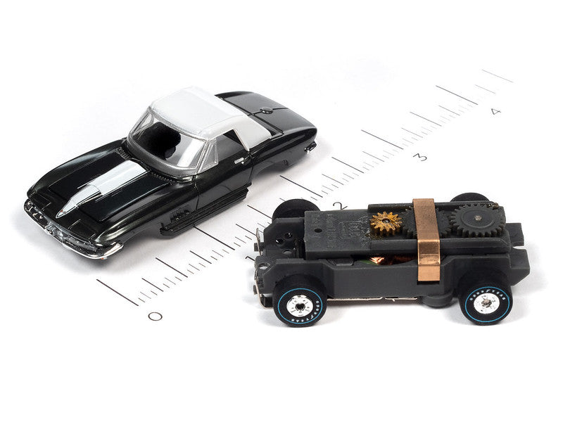 Auto World Thunderjet SC390-3B 2023 R1 OK USED CARS 1967 CHEVROLET CORVETTE (BLACK) HO Scale Slot Car
