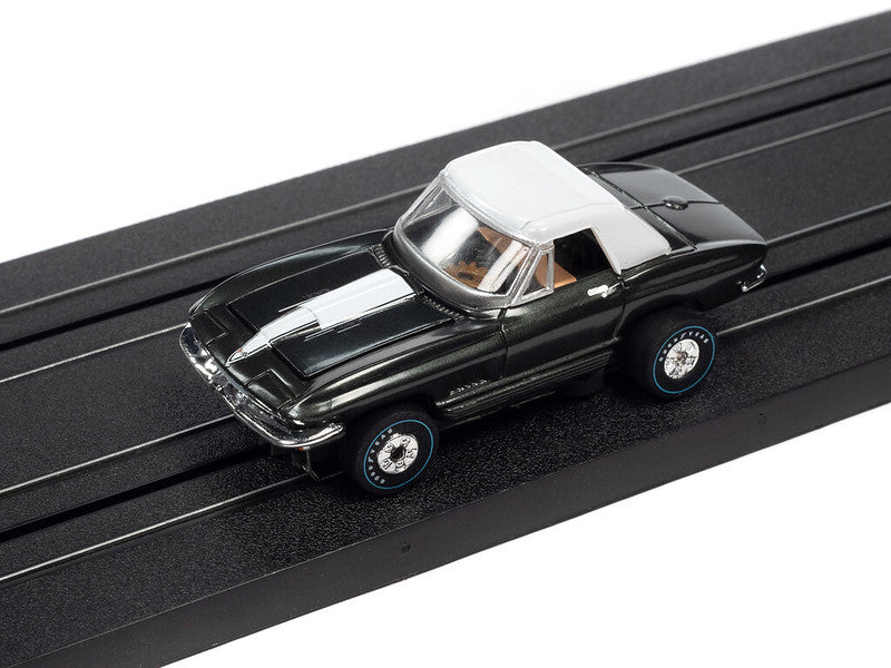 Auto World Thunderjet SC390-3B 2023 R1 OK USED CARS 1967 CHEVROLET CORVETTE (BLACK) HO Scale Slot Car