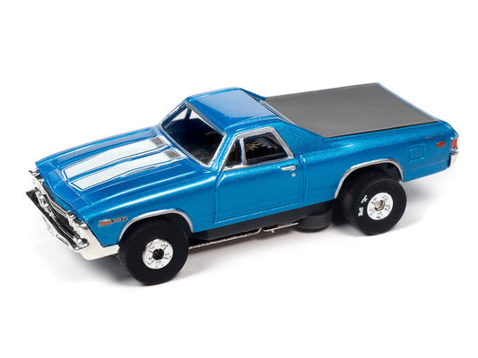 Auto World Thunderjet SC390-6A 2023 R1 OK USED CARS 1969 CHEVROLET EL CAMINO (BLUE) HO Scale Slot Car