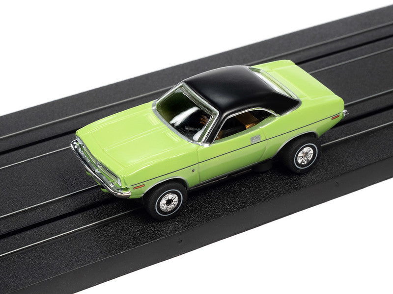 Auto World Thunderjet SC390-5A 2023 R1 OK USED CARS 1970 PLYMOUTH BARRACUDA GRAN COUPE (GREEN) HO Scale Slot Car