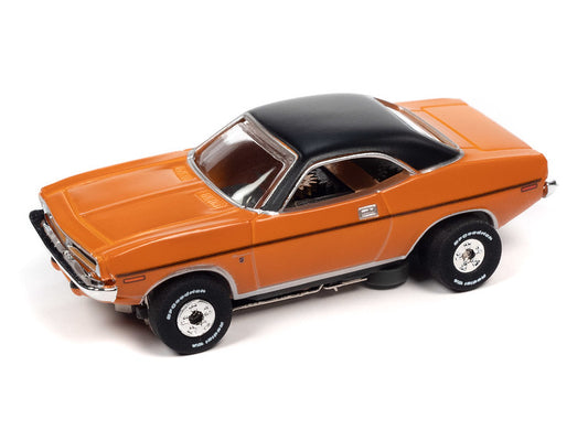 Auto World Thunderjet SC390-5B 2023 R1 OK USED CARS 1970 PLYMOUTH BARRACUDA GRAN COUPE (ORANGE) HO Scale Slot Car