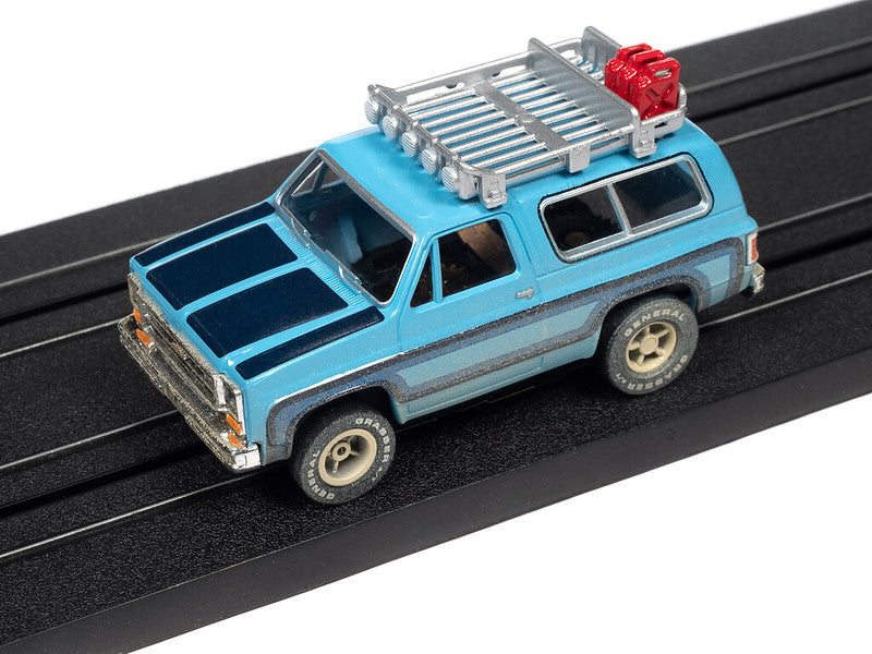 Auto World Xtraction SC388-1A 2023 R1 OFF ROAD 1977 CHEVROLET BLAZER (BLUE) HO Scale Slot Car