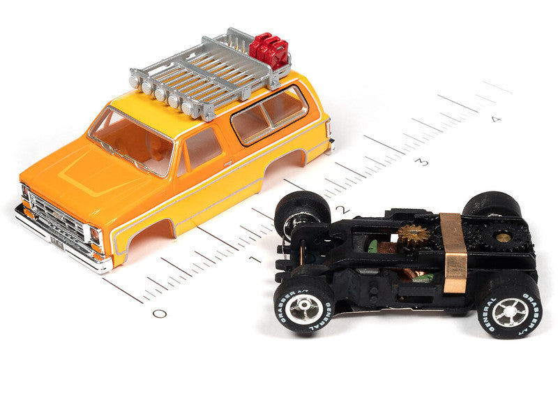 Auto World Xtraction SC388-1B 2023 R1 OFF ROAD 1977 CHEVROLET BLAZER (ORANGE) HO Scale Slot Car